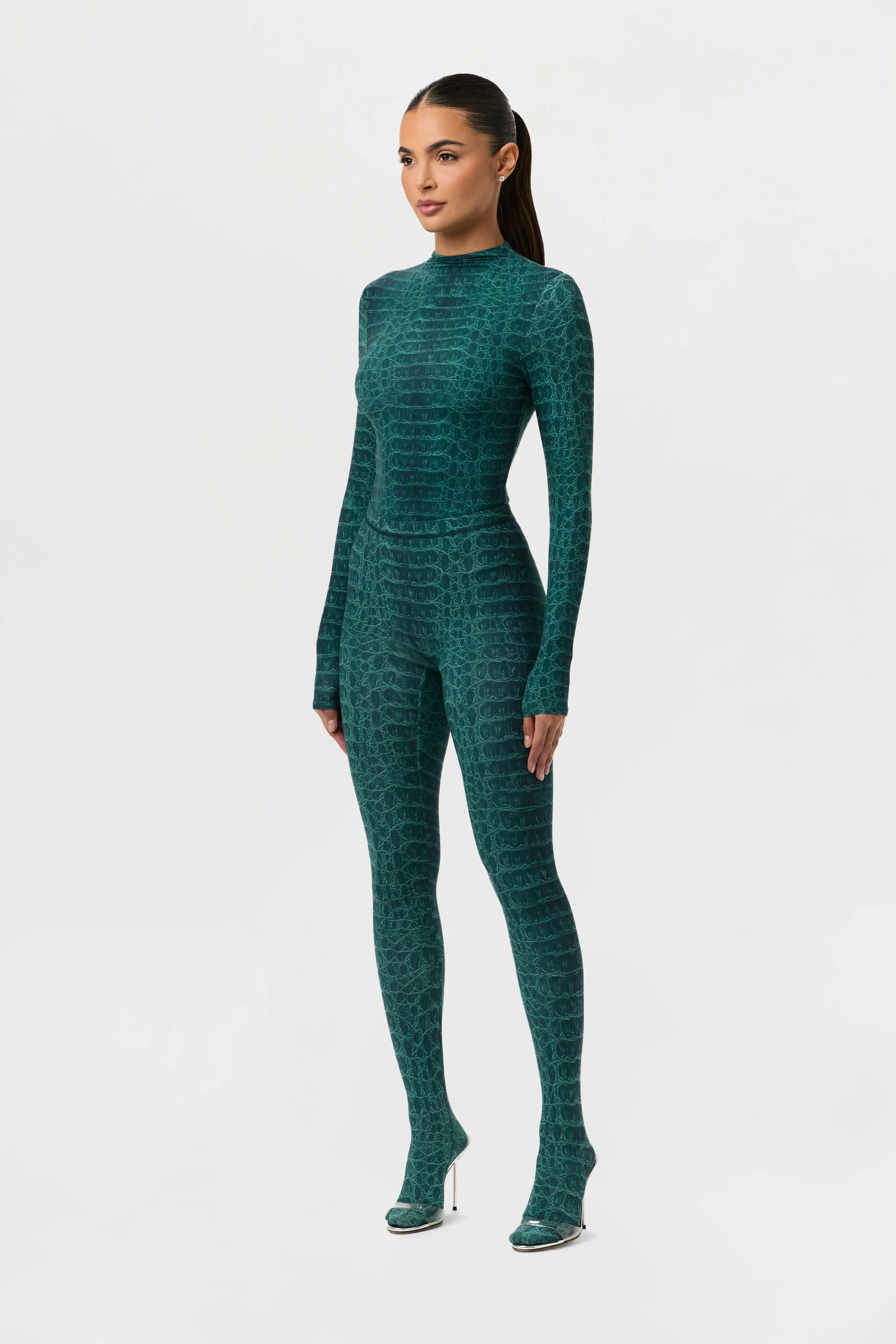 Naked Print Mock Neck Top - Image 18