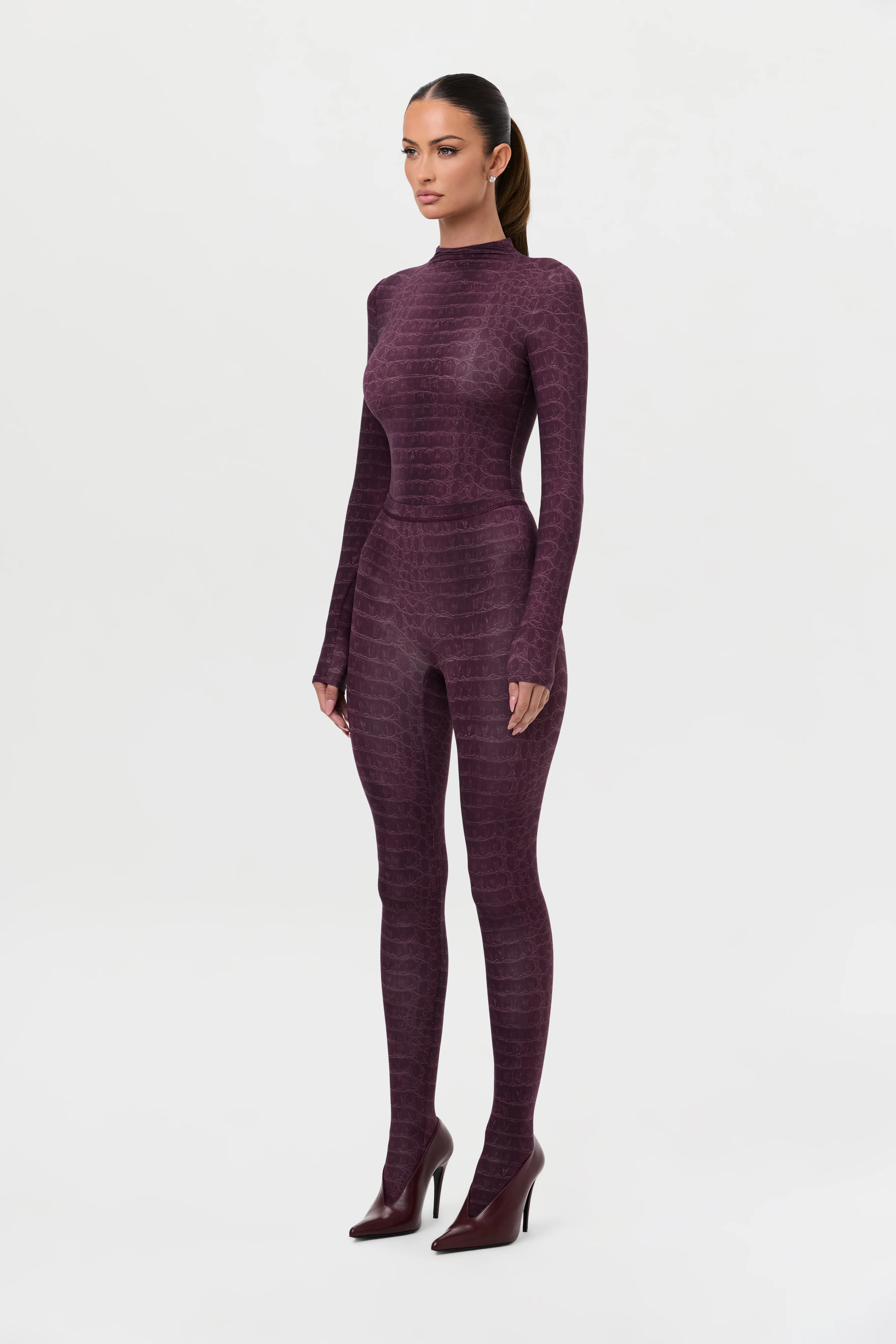 Naked Print Mock Neck Top - Image 42