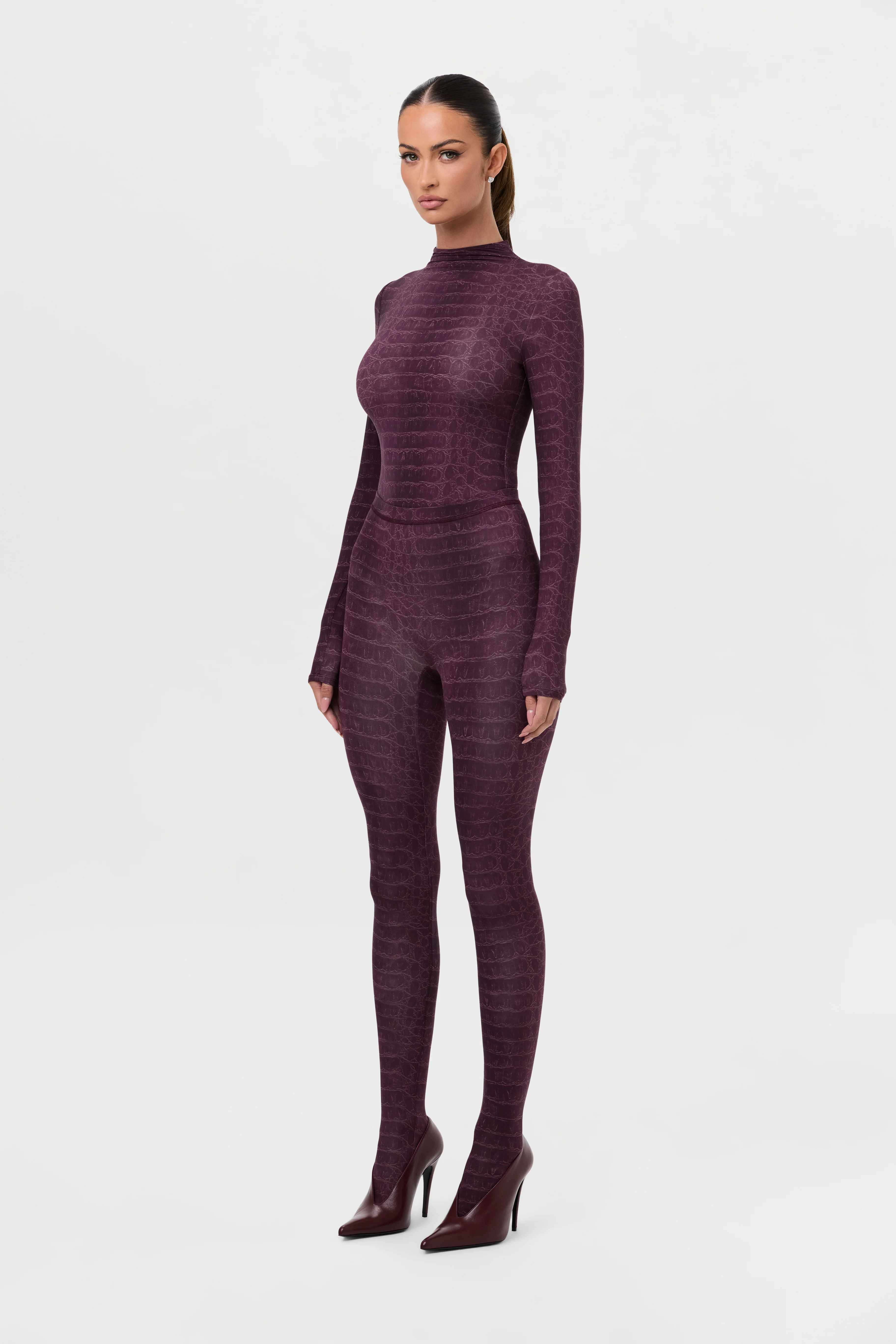 Naked Print Mock Neck Top - Image 44